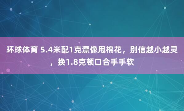环球体育 5.4米配1克漂像甩棉花，别信越小越灵，换1.8克顿口合手手软