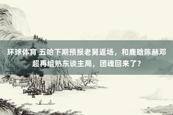 环球体育 五哈下期预报老舅返场，和鹿晗陈赫邓超再组熟东谈主局，团魂回来了？