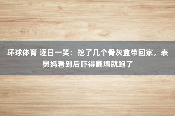 环球体育 逐日一笑：挖了几个骨灰盒带回家，表舅妈看到后吓得翻墙就跑了