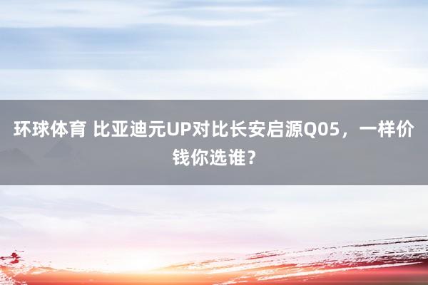 环球体育 比亚迪元UP对比长安启源Q05，一样价钱你选谁？