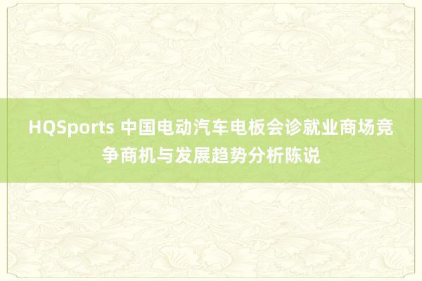 HQSports 中国电动汽车电板会诊就业商场竞争商机与发展趋势分析陈说